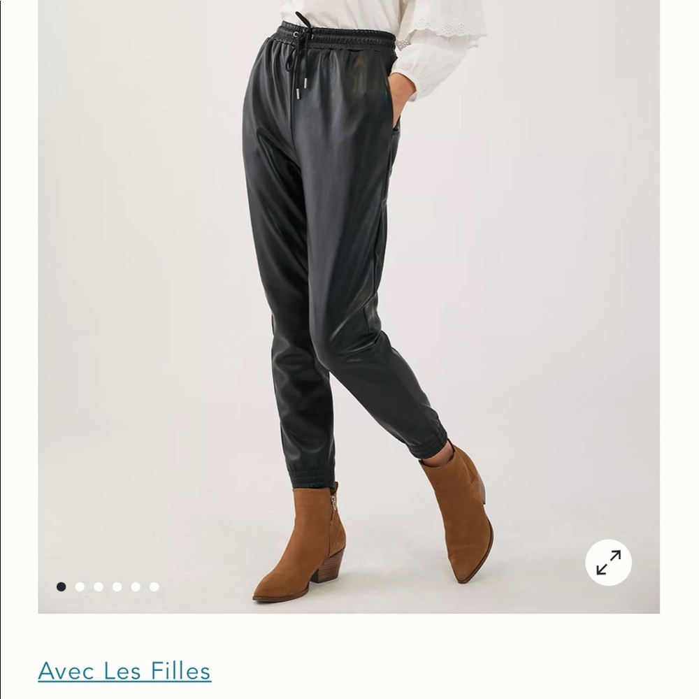 NWT Avec Les Filles Faux Leather Joggers | Size XS